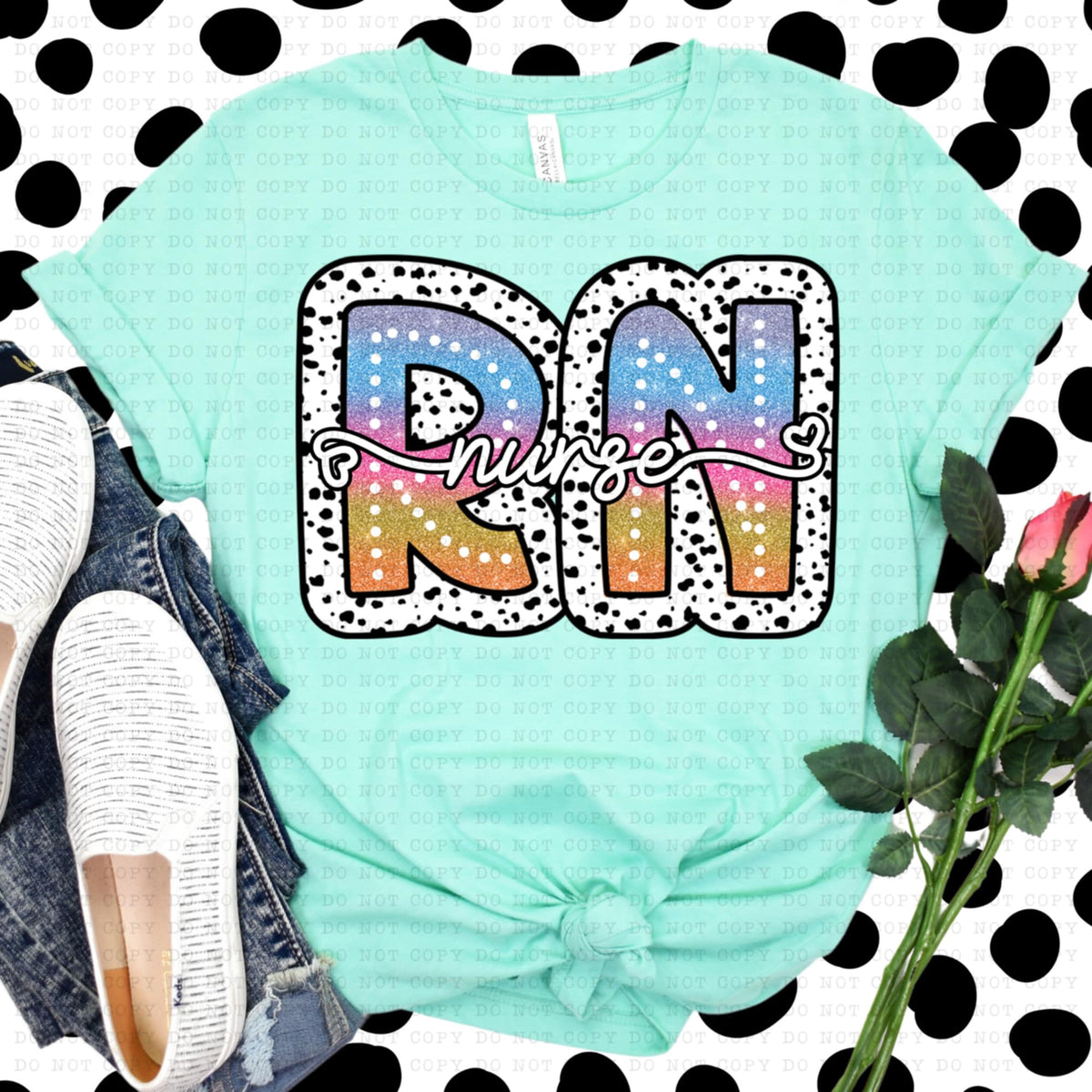 RN nurse tie dye dottie (ECHT) 94314 DTF transfer