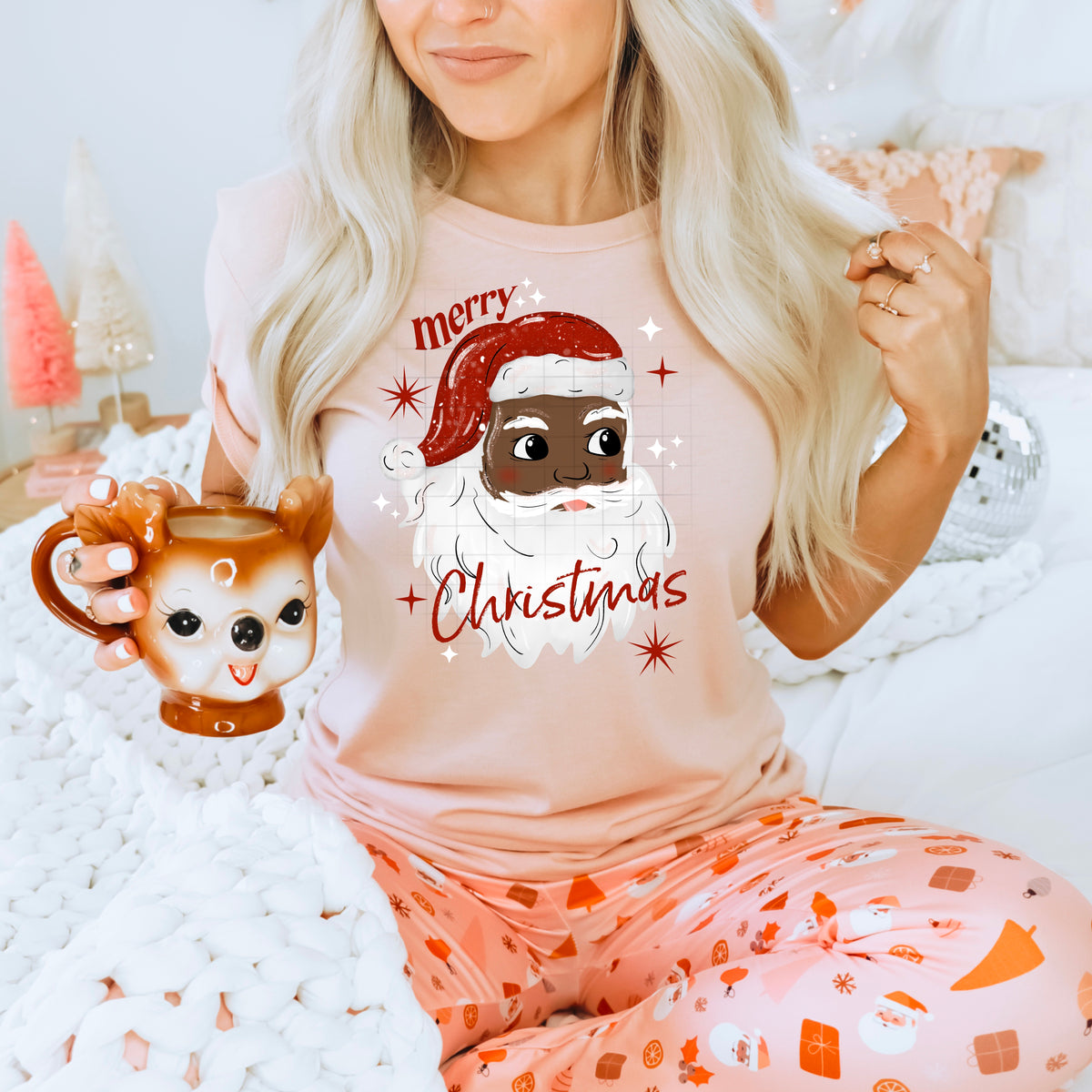 Merry Christmas Santa darker skin tone (csc) DTF transfer