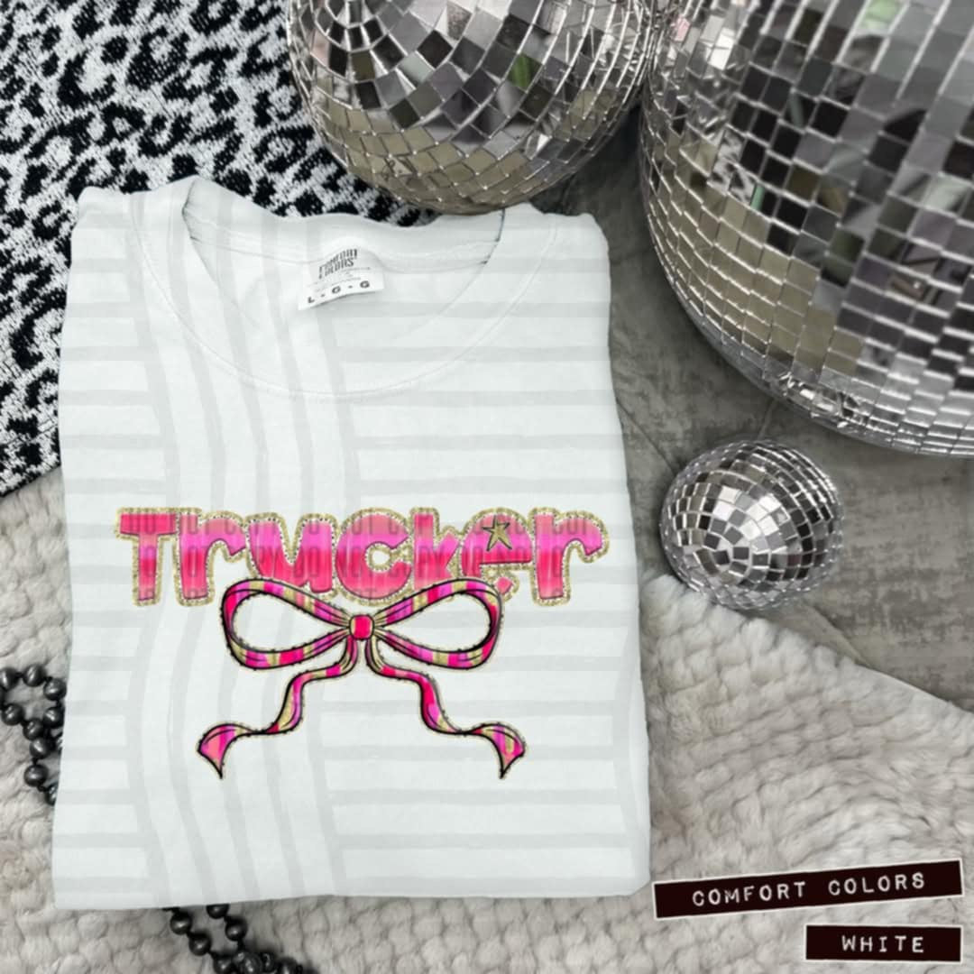 Trucker pink with bow (Caplinger) 100615 DTF transfer