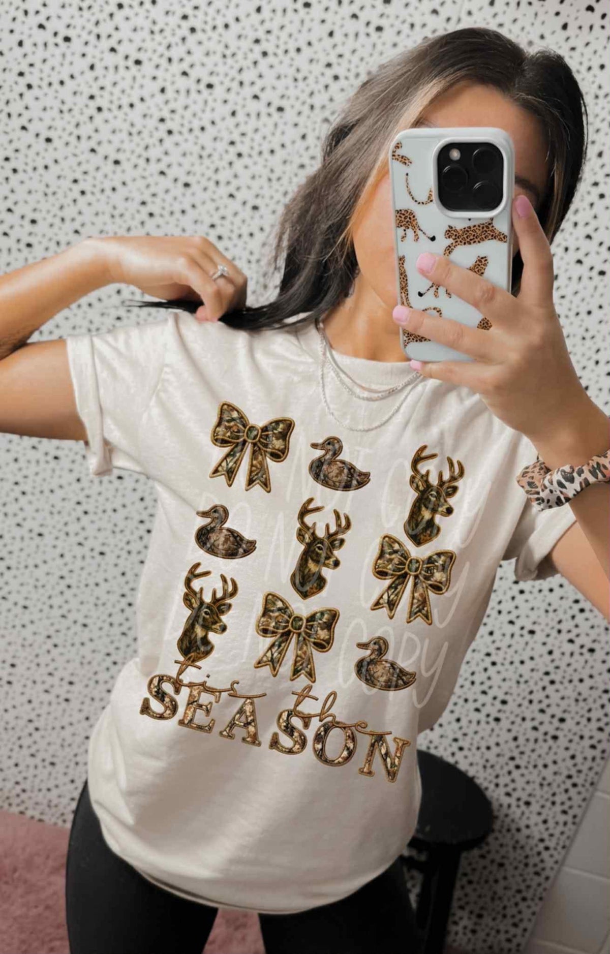 Tis the Season faux embroidery camo (PH) DTF transfer