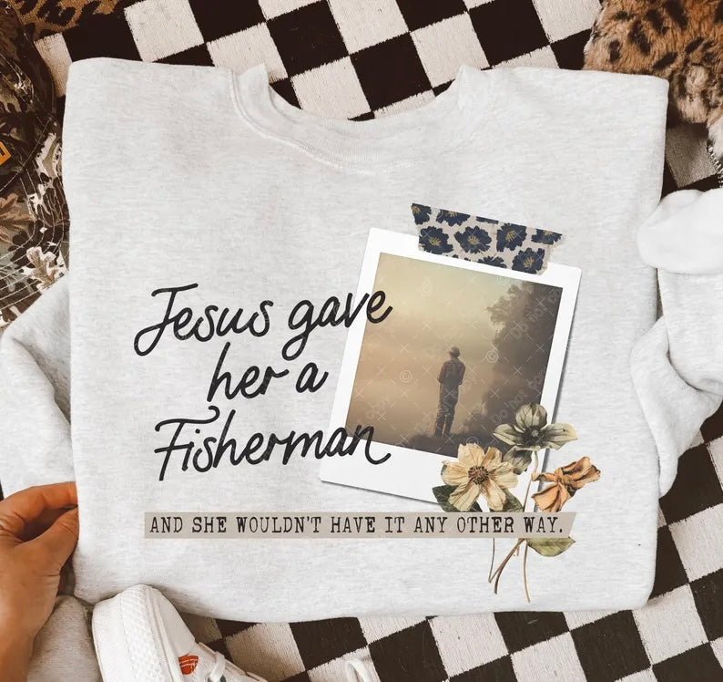 Jesus gave her a fisherman 98578 DTF transfer