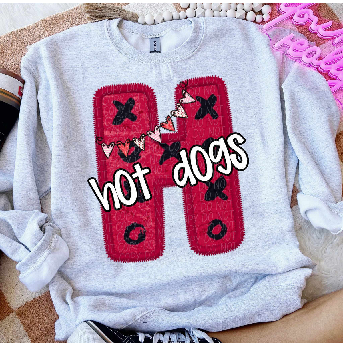 H hot dogs valentine (CITY) 77979 DTF transfer