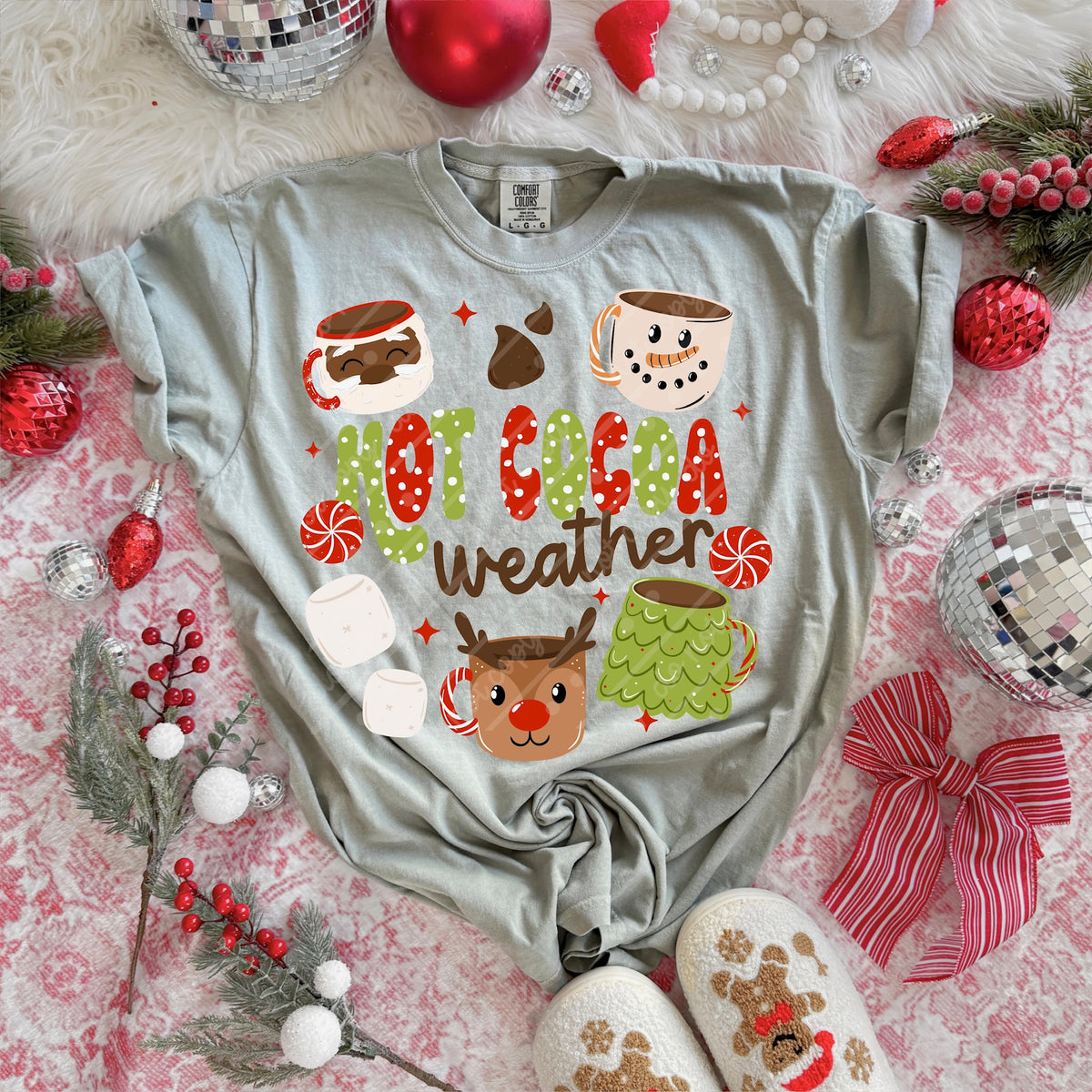 Hot cocoa weather Santa mug darker (exclusive) DTF Transfer