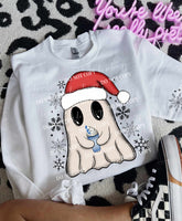 Christmas ghost with latte 62753 DTF transfer