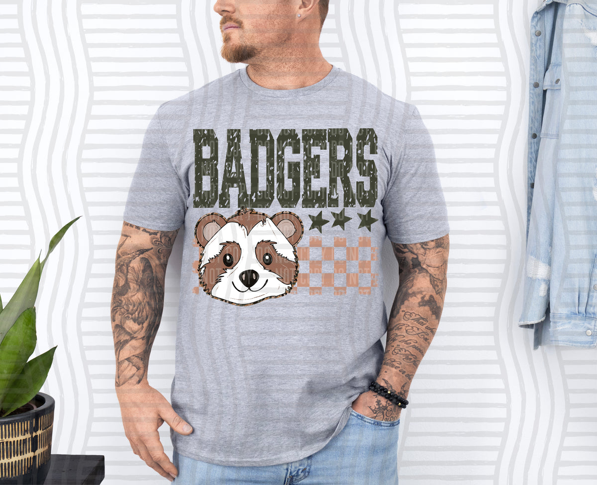 Badgers Tan Checker (Caplinger) DTF Transfers