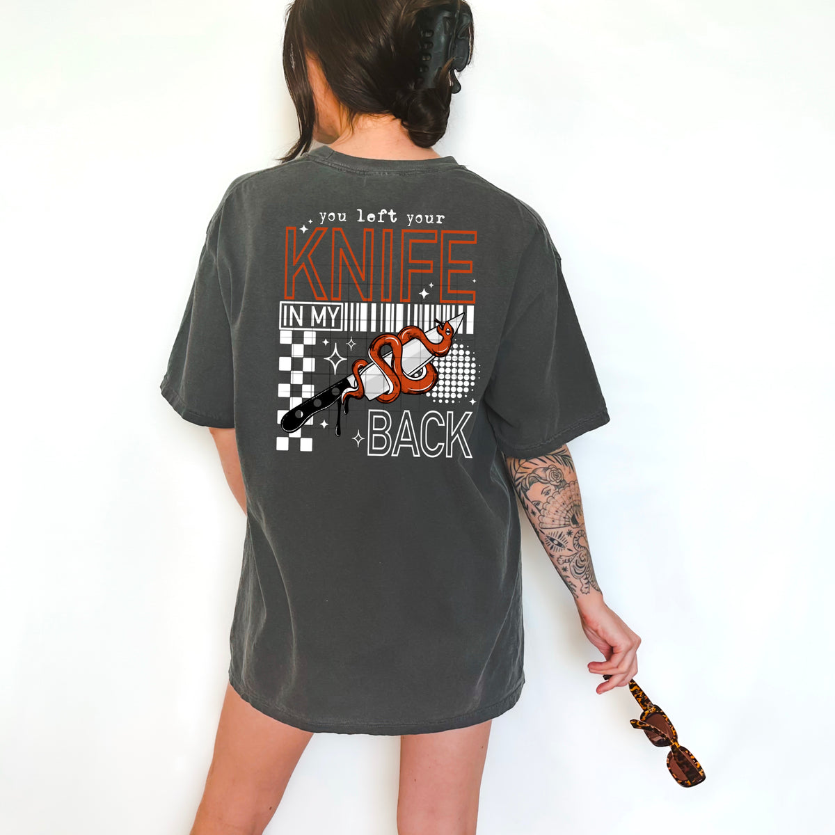 Knife in my back WHITE (CSC) DTF Transfer