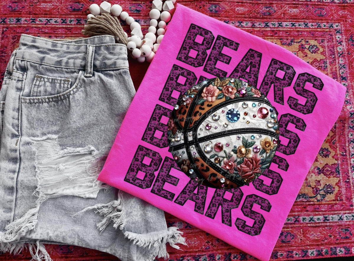 Bears bedazzled basketball (VIRGO) 94450 DTF transfer