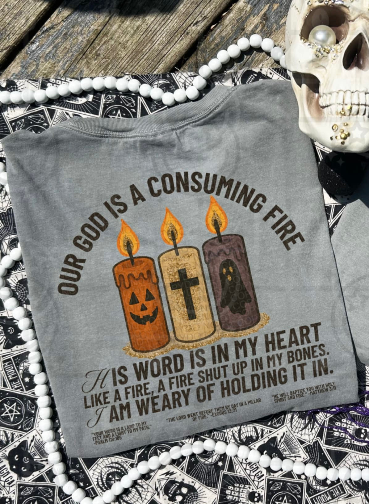 Our god is a consuming fire glitter flame (HW) 107912 DTF transfer