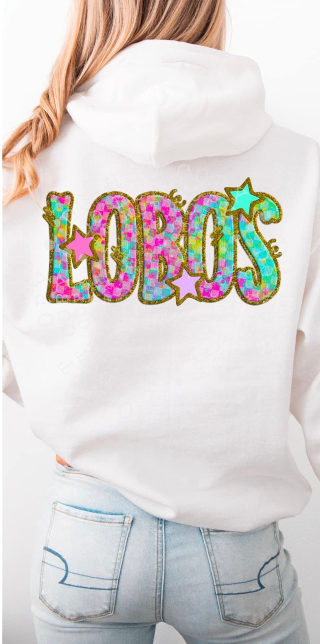 Lobos colorful checkered (C’s) 91528 DTF transfer