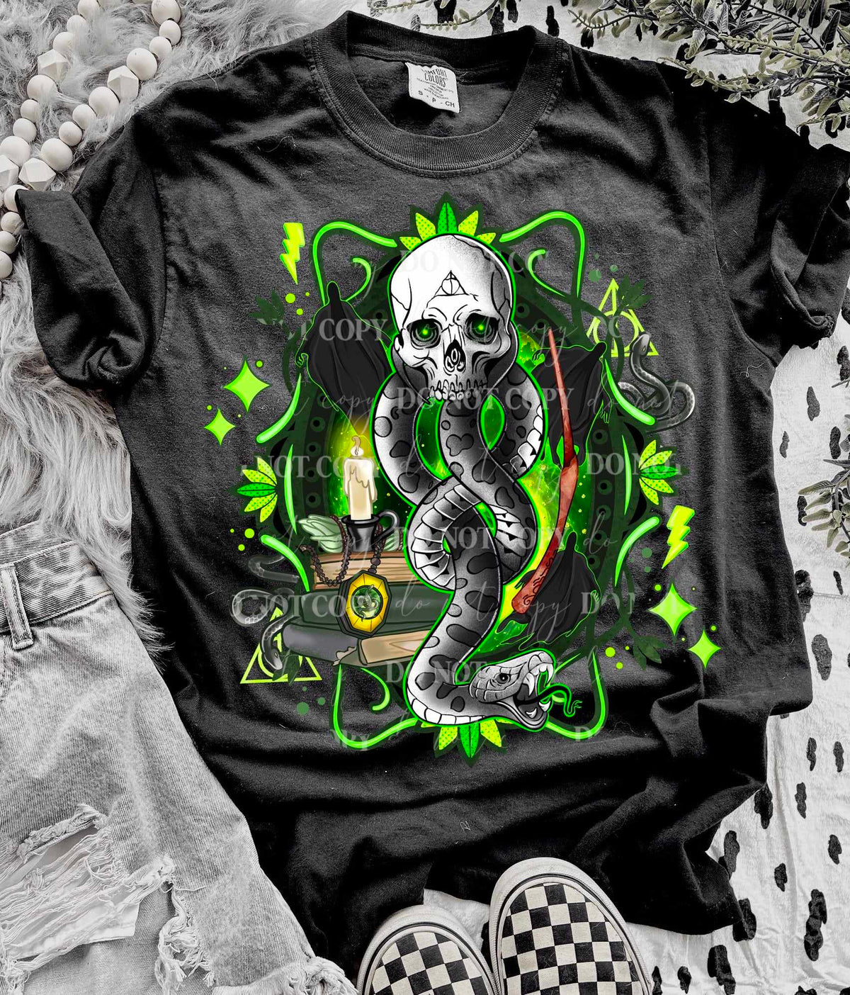 Snake with skull (LUMI) 60117 DTF transfer