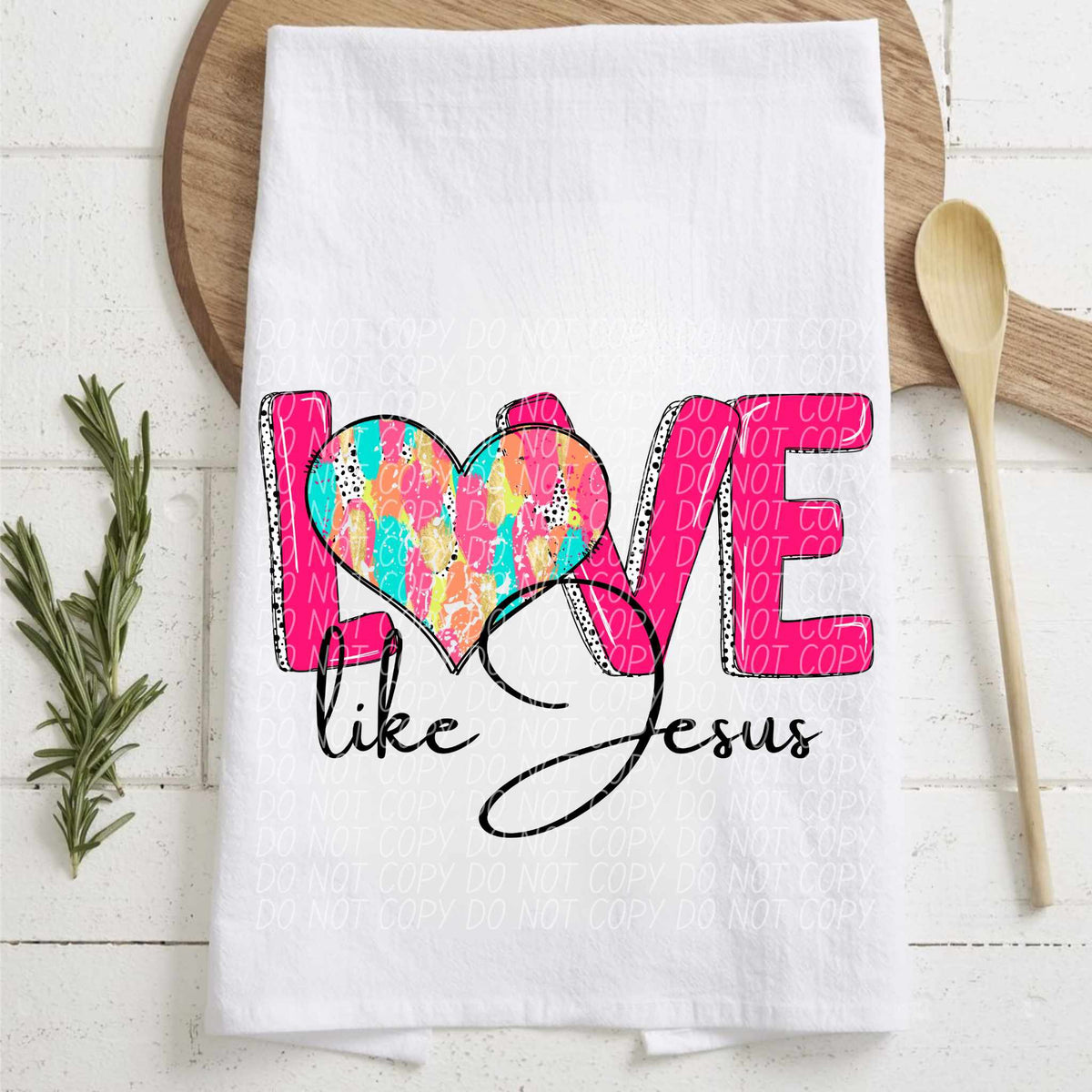 Love like Jesus brushstroke heart (CITY) 75754 DTF transfer