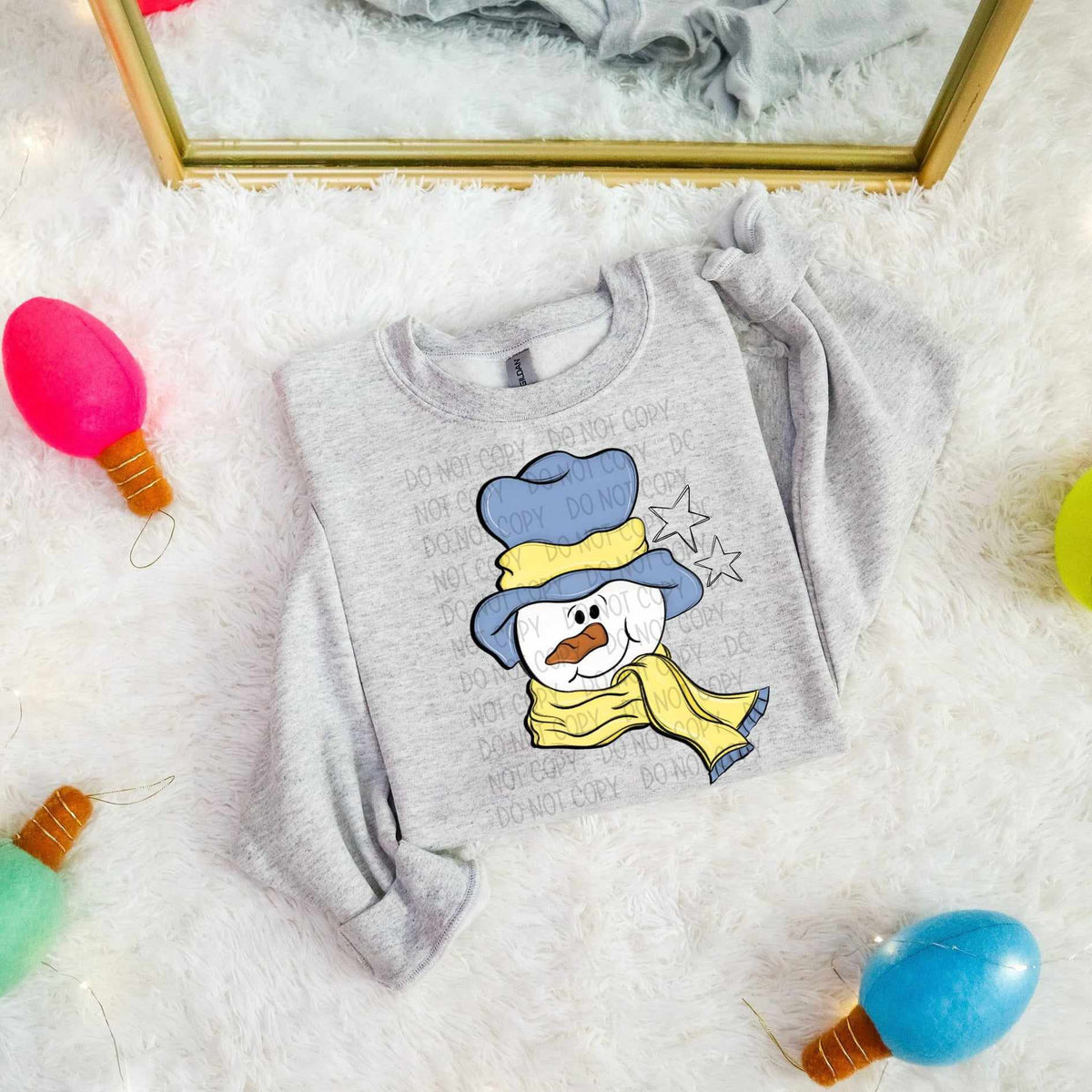 Snowman blue and yellow winter wear (SW) 67238 DTF transfer