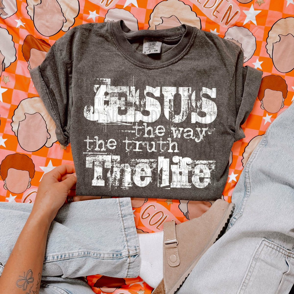 Jesus the way the truth WHITE (SWD) DTF transfer