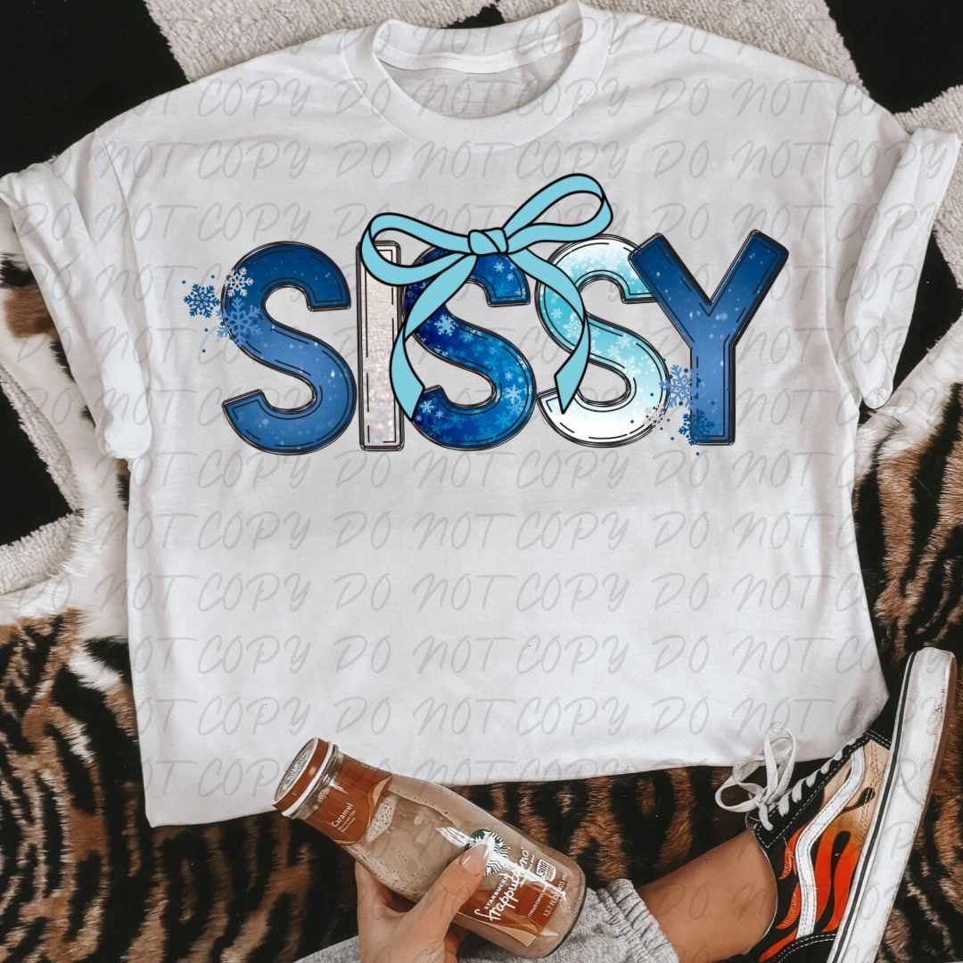Sissy blue wrapping paper font (VINTAGE) 64137 DTF transfer