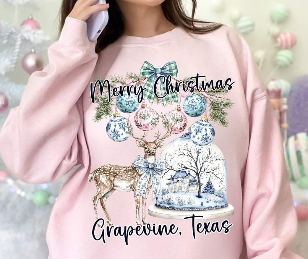 Merry Christmas Grapevine, Texas (S&G) 60318 DTF transfer