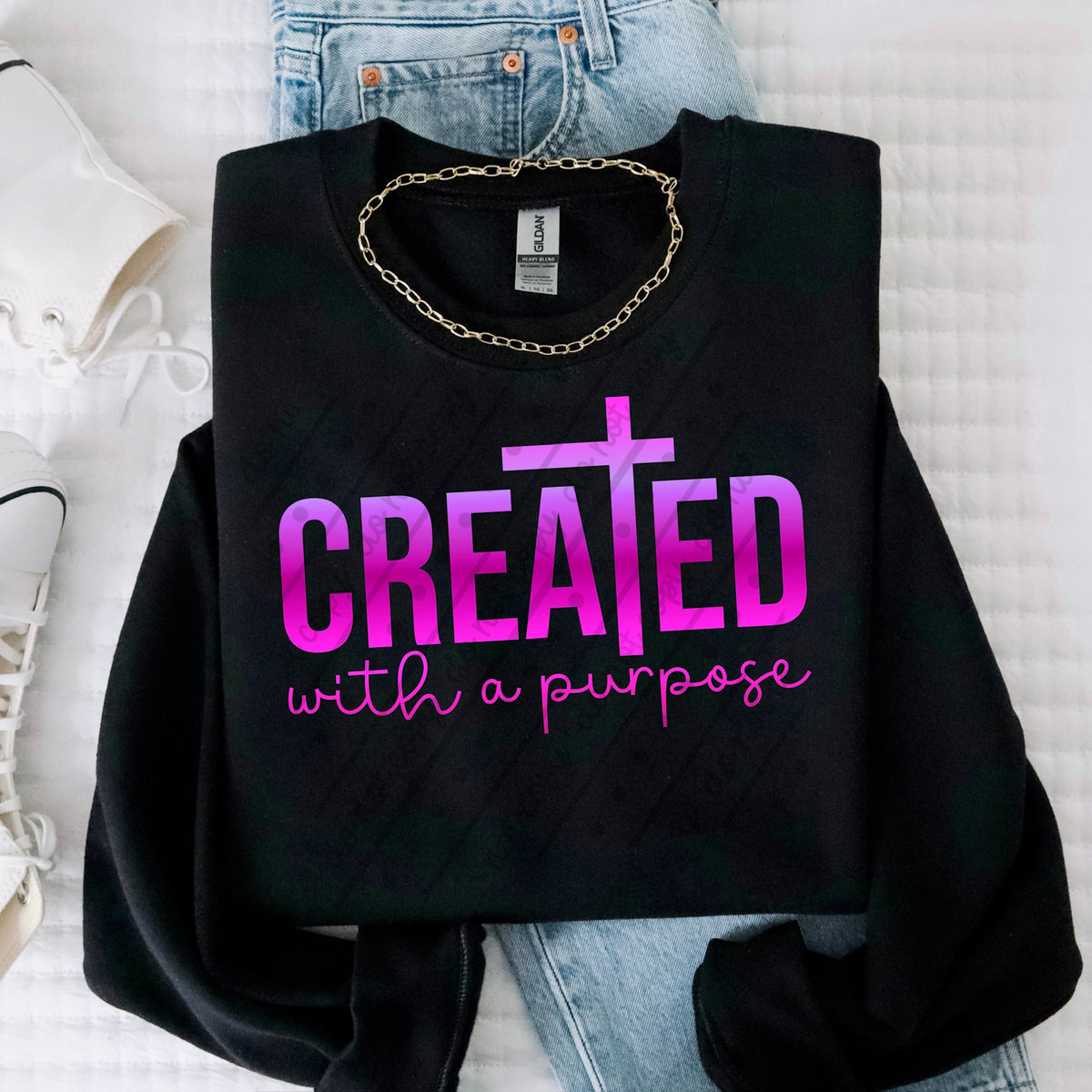 Created with a purpose purple ombré DTF Transfer