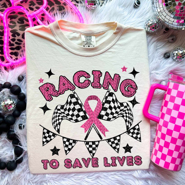 Racing to save lives pink 58187 DTF transfer