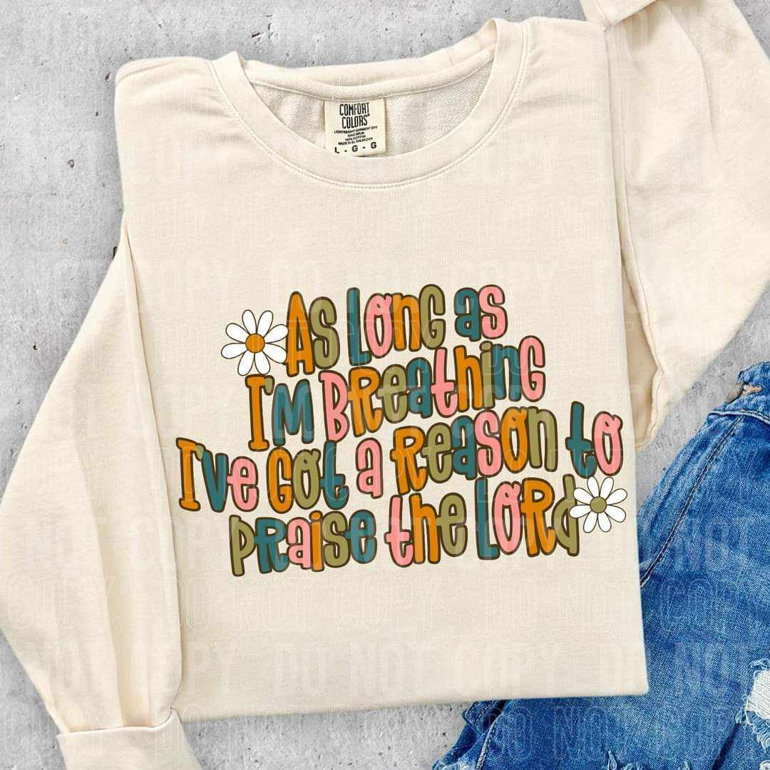 As long as I’m breathing I’ve got a reason to praise the lord (SBB) 58697 DTF transfer