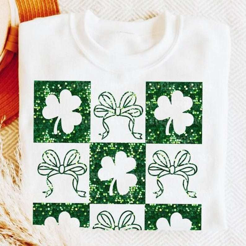 Block clover collage 80252 DTF transfer