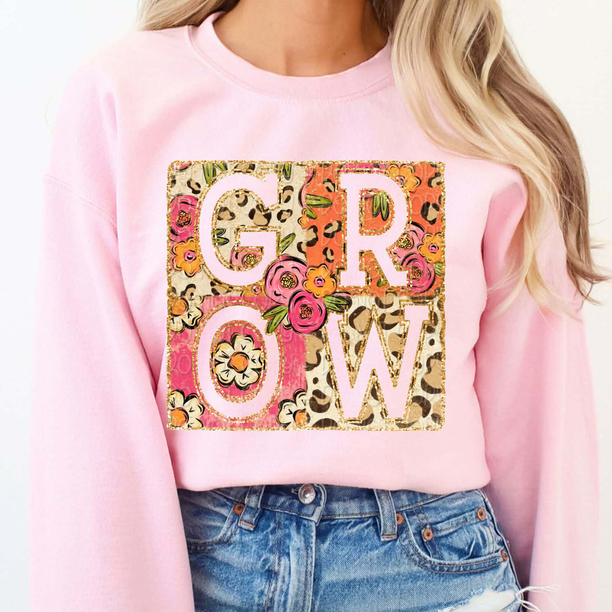 Grow floral blocks (DWS) DTF Transfer