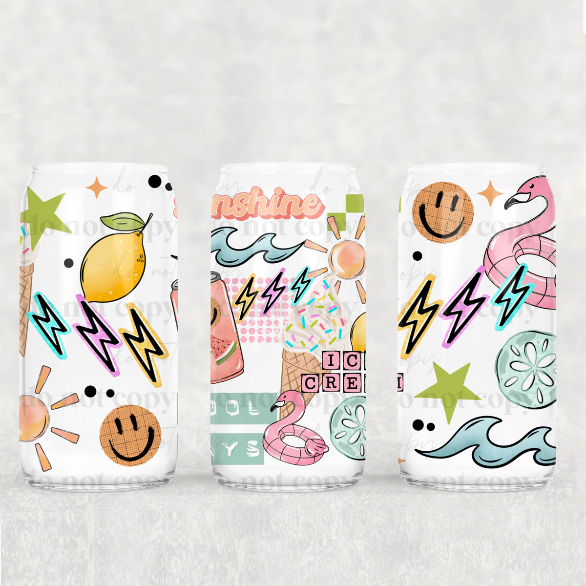 Sunshine icecream pool days (CSC) UV DTF WRAP