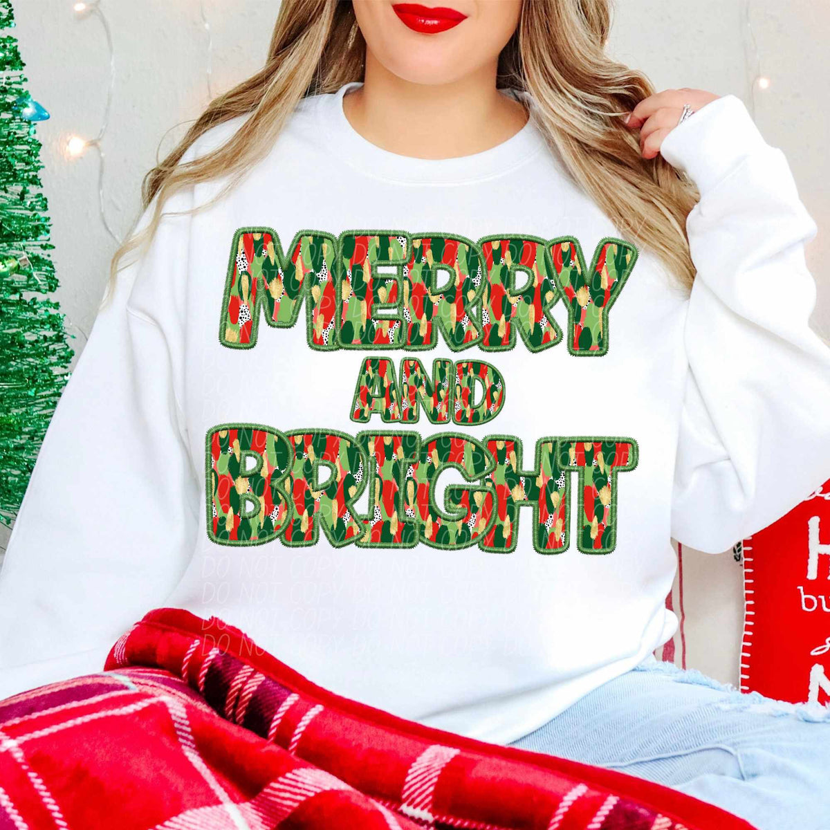 Merry and bright brushstroke (CITY) 65032 DTF transfer