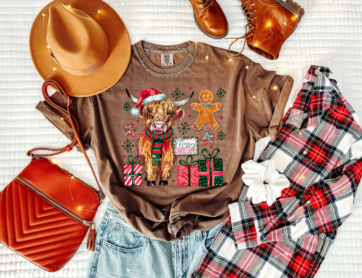 Highland Cow and Presents (SCG) DTF Transfer