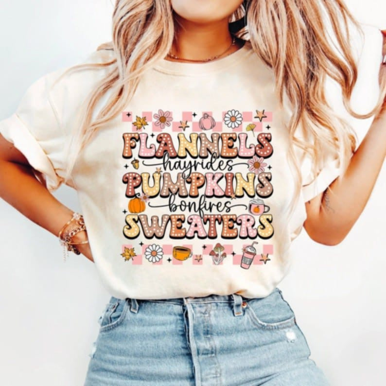 Flannels hayrides pumpkins 107759 DTF transfer