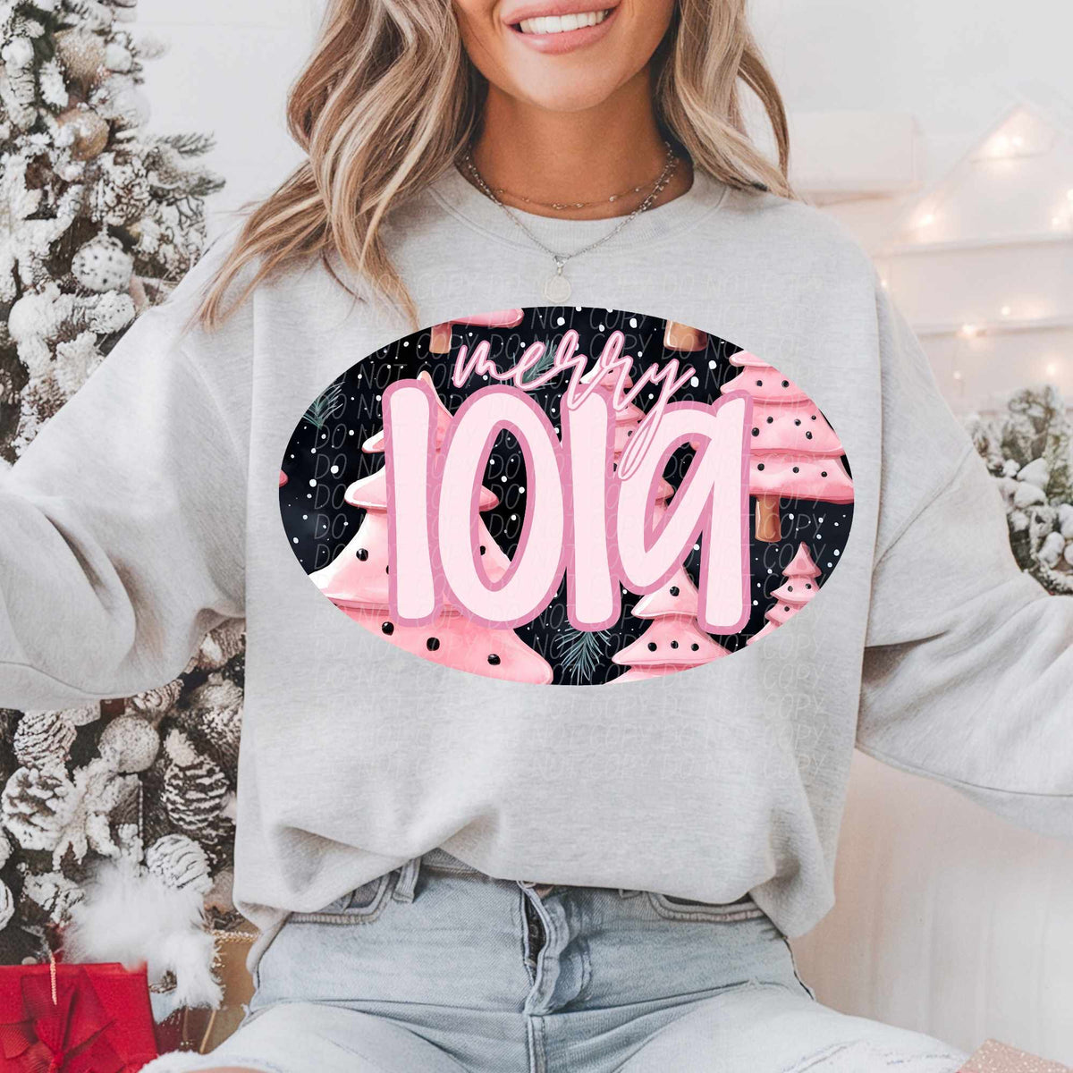 Merry Lola pink trees (CITY) 62326 DTF transfer