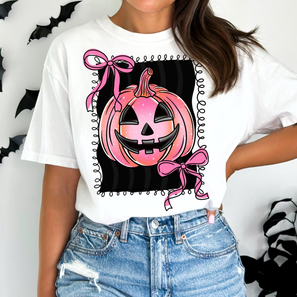 Pink Pumpkin Frame (cmd) DTF Transfer