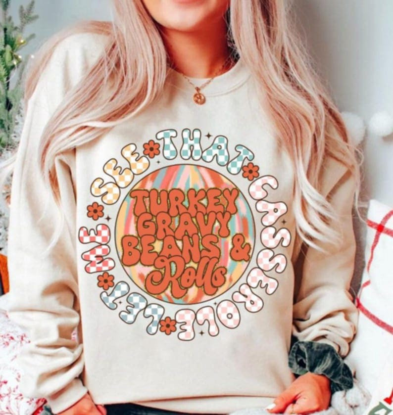 Turkey gravy beans & rolls circle 107548 DTF transfer