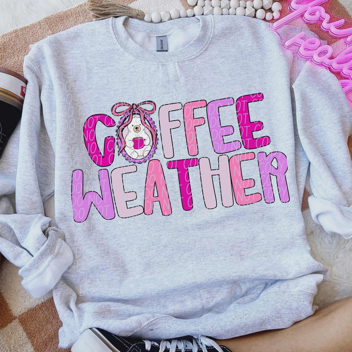 Coffee Weather Pink (city) DTF transfer