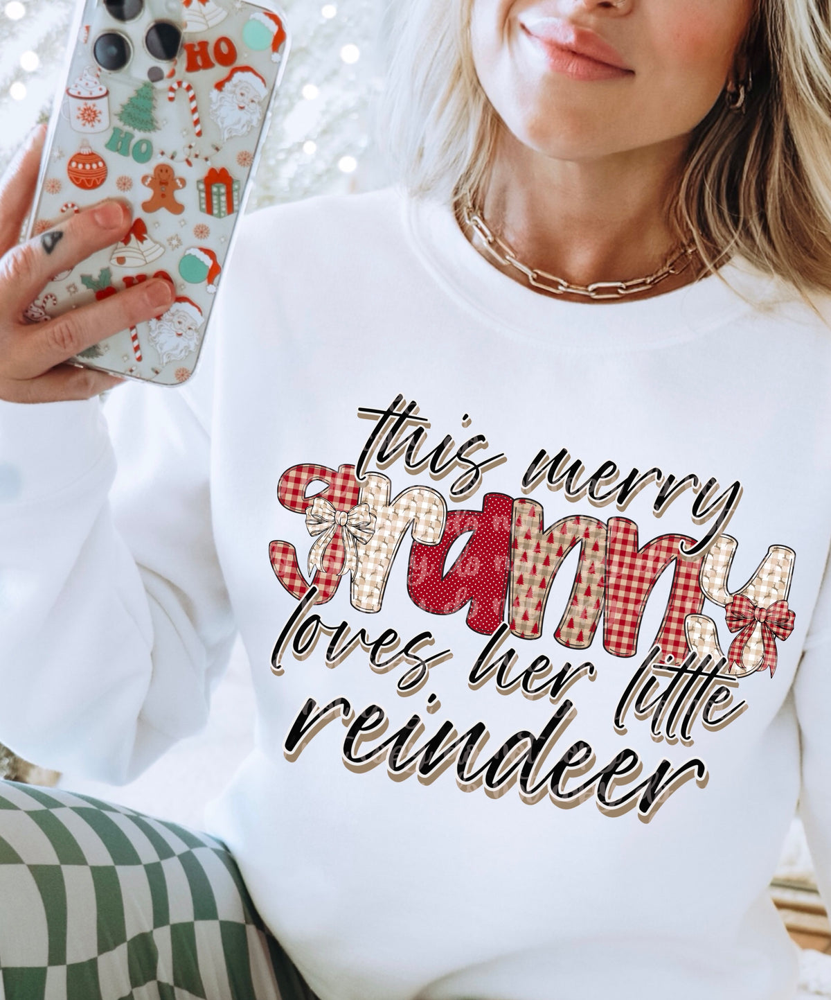 Granny loves her reindeers (DDD) DTF transfer