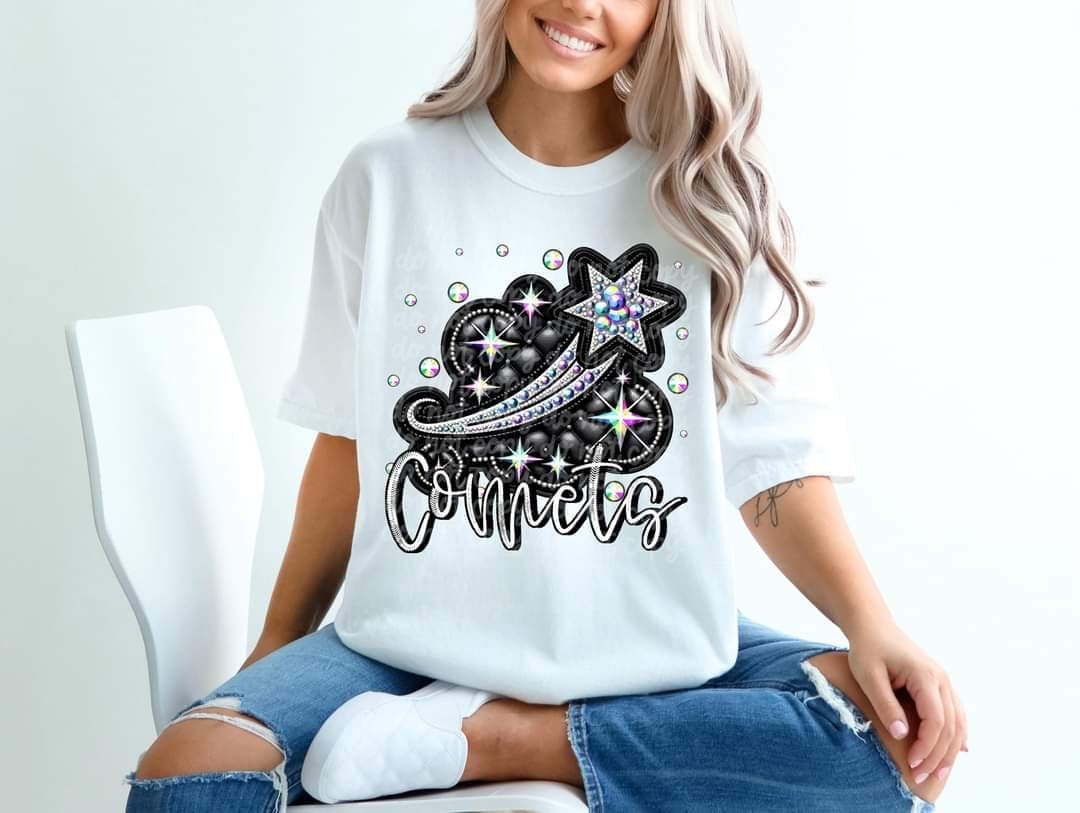 Comets bedazzled mascot 53610 DTF transfer