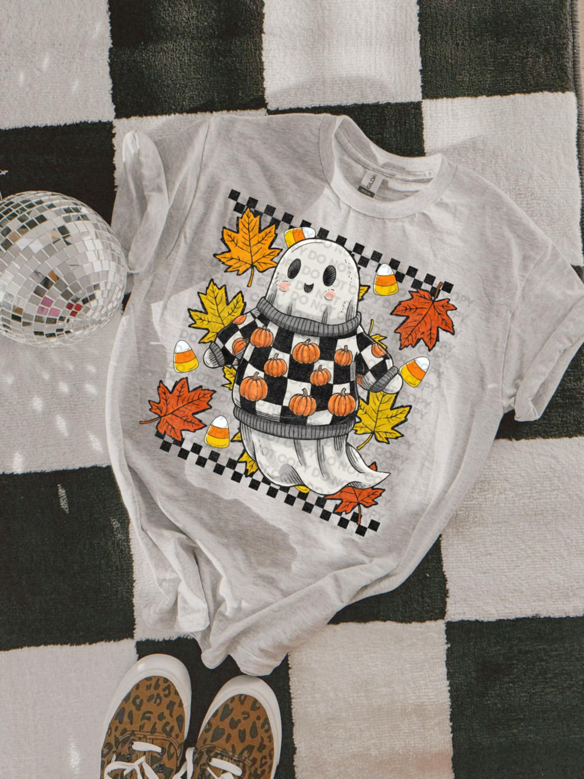 Ghost Wearing Candy Corn Sweater SCG DTF transfer