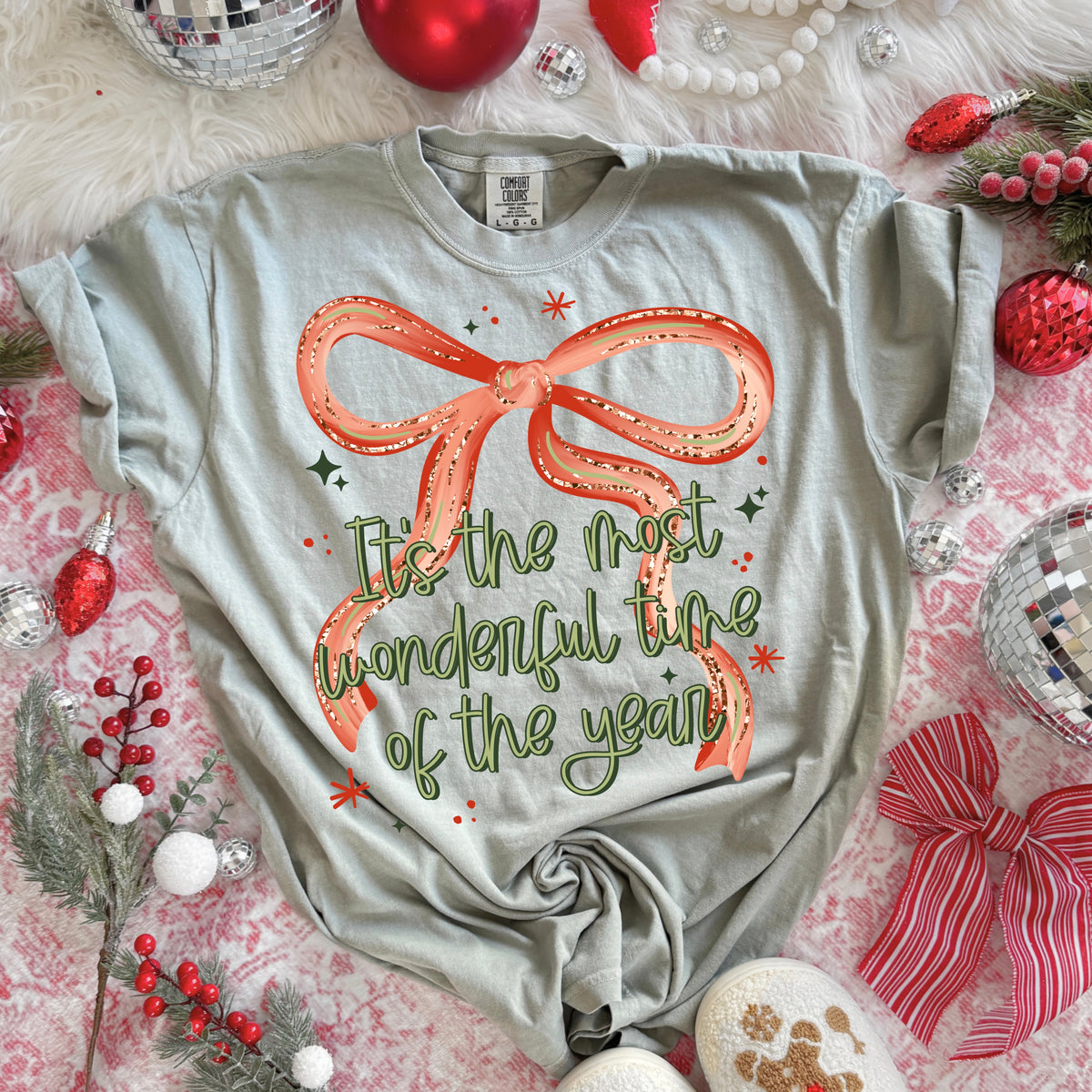 Wonderful time of the year red bow (CSC) DTF Transfer
