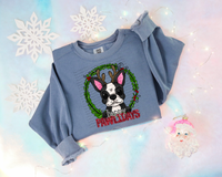 Boston Terrier Happy Pawlidays 30338 DTF TRANSFER