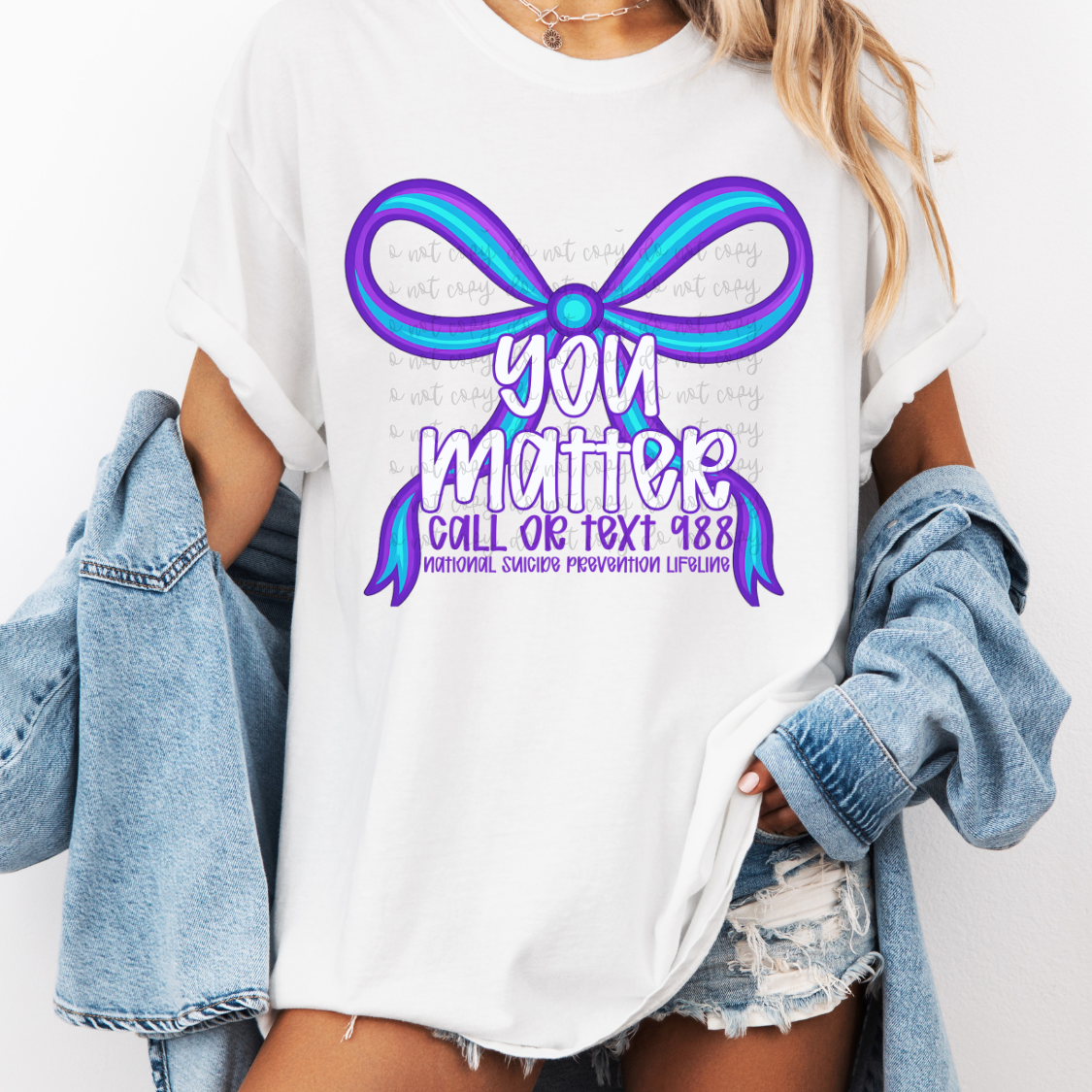 You Matter Bow suicide awareness (PARKER) DTF transfer