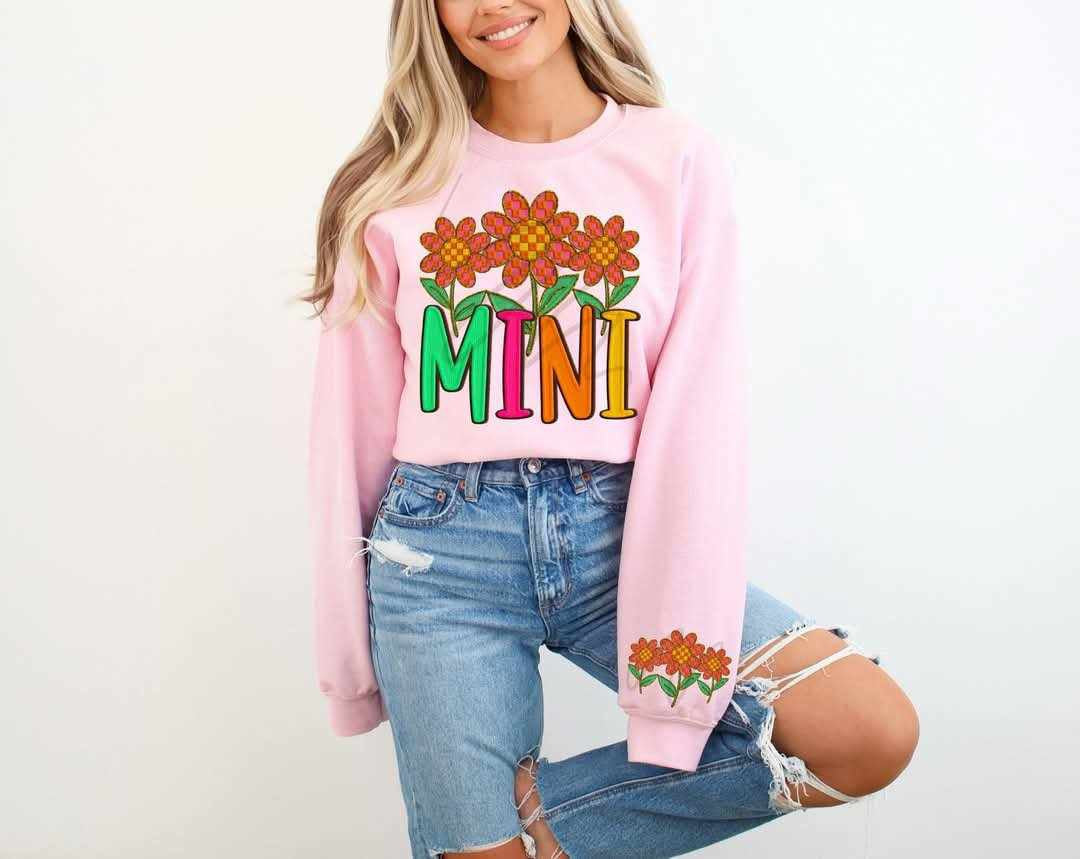 Mini checkered flowers FRONT (C’s) 79464 DTF transfer