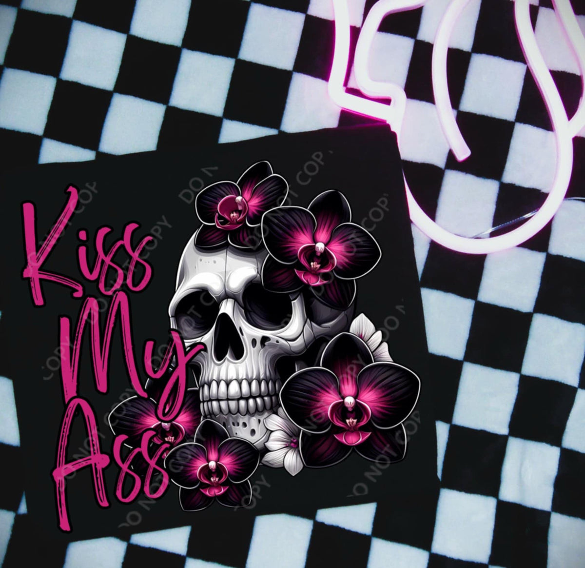Kiss my ass skull 98861 DTF transfer