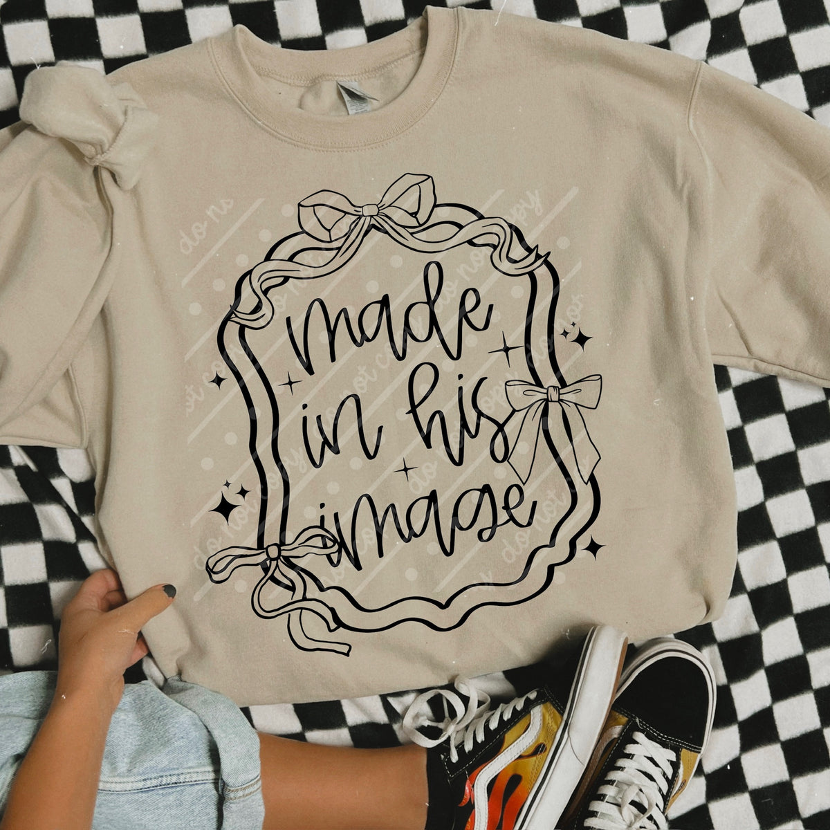 Made in his image black (scarlow) DTF transfer