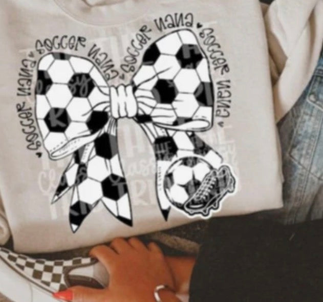 Soccer nana bow DTF transfer