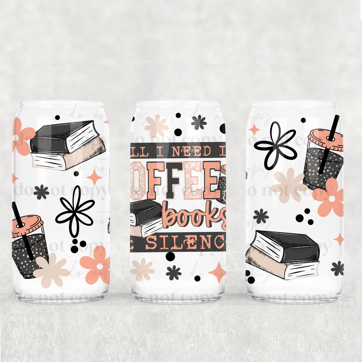Coffee books and silence (CSC) UV DTF WRAP