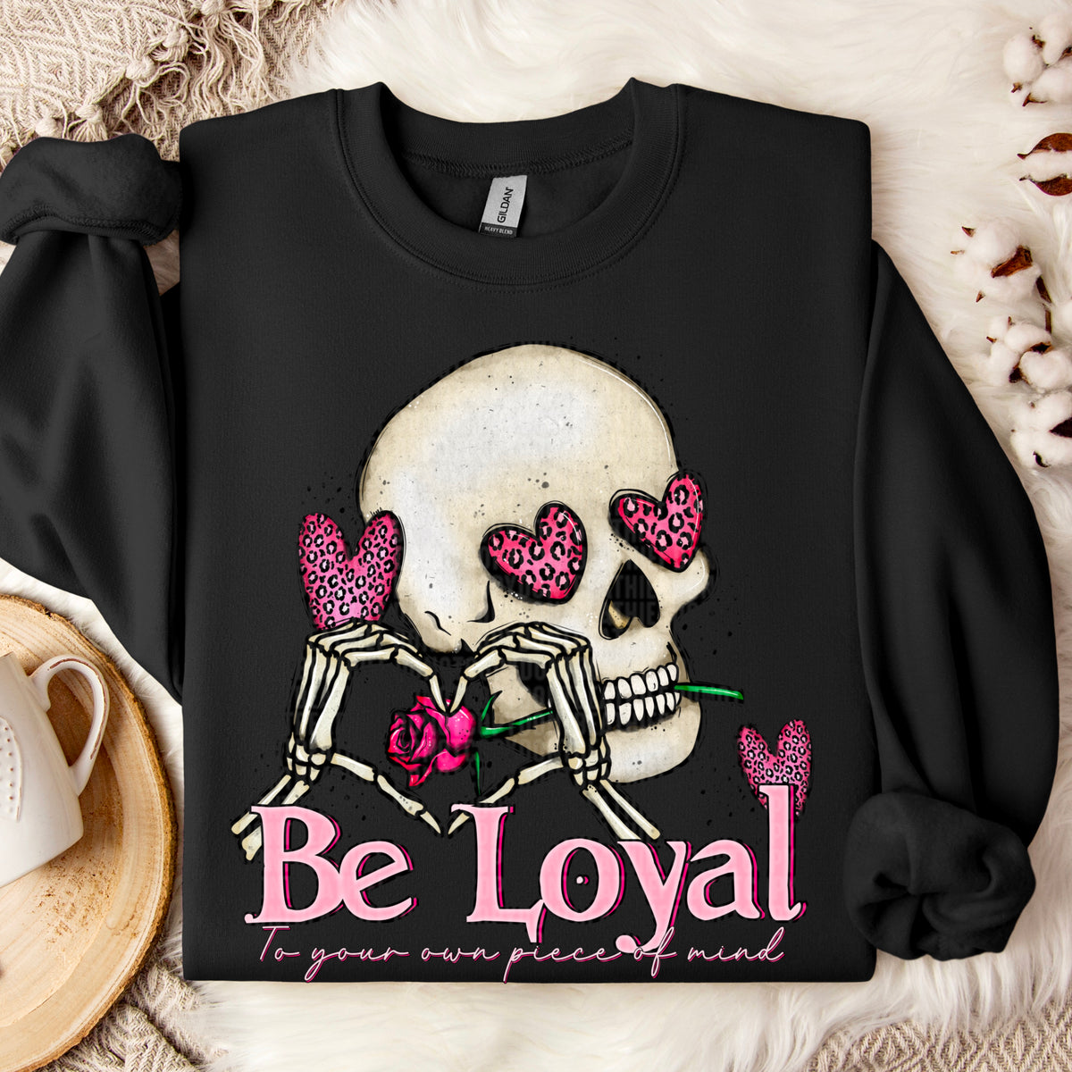 Be Loyal Skull and rose 113301 DTF transfer