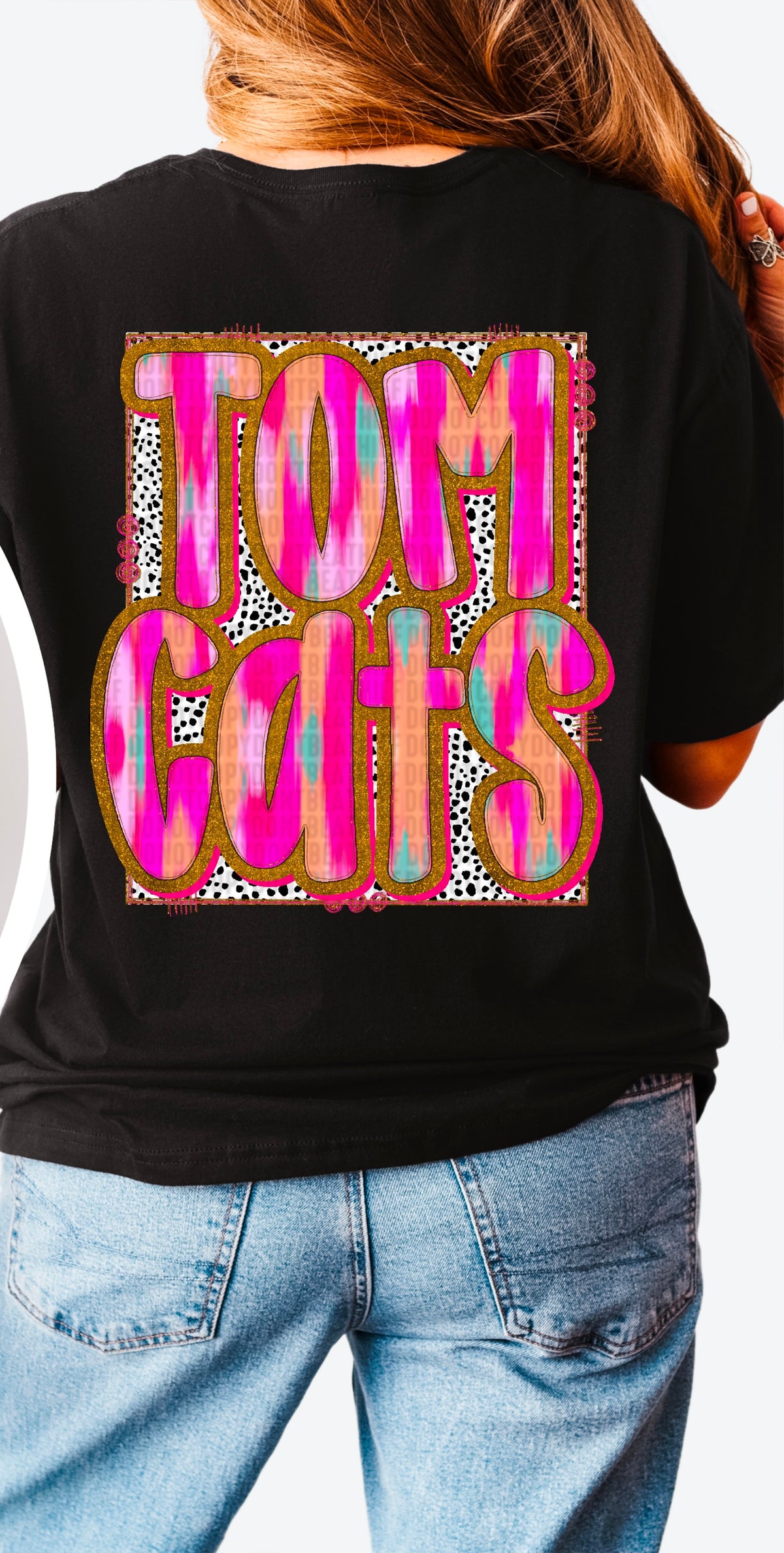 Tomcats pink brushstroke 90491 DTF transfer