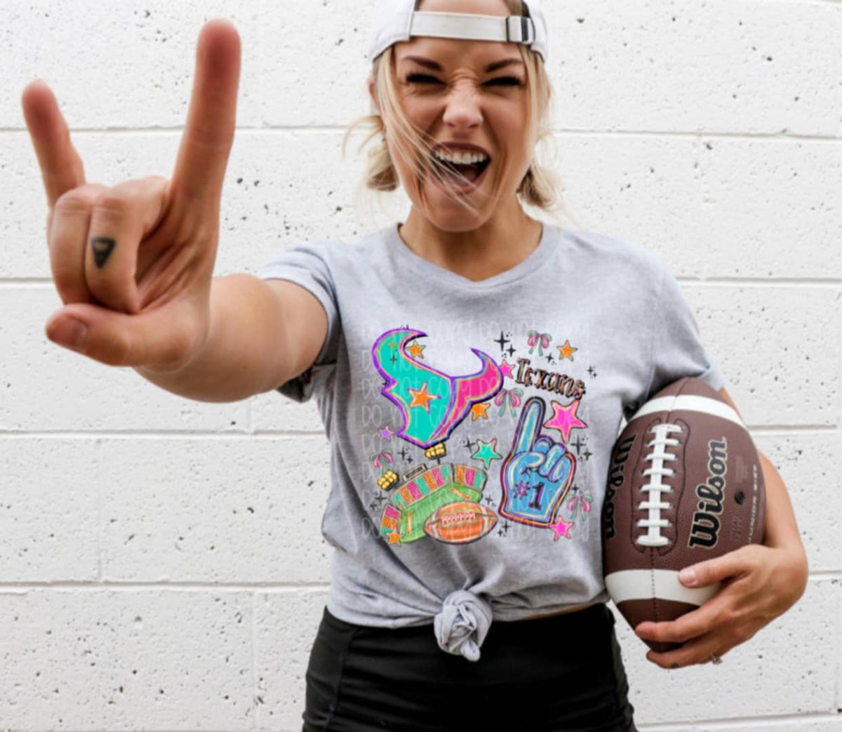 Texans Rainbow Mascot SSD DTF transfer