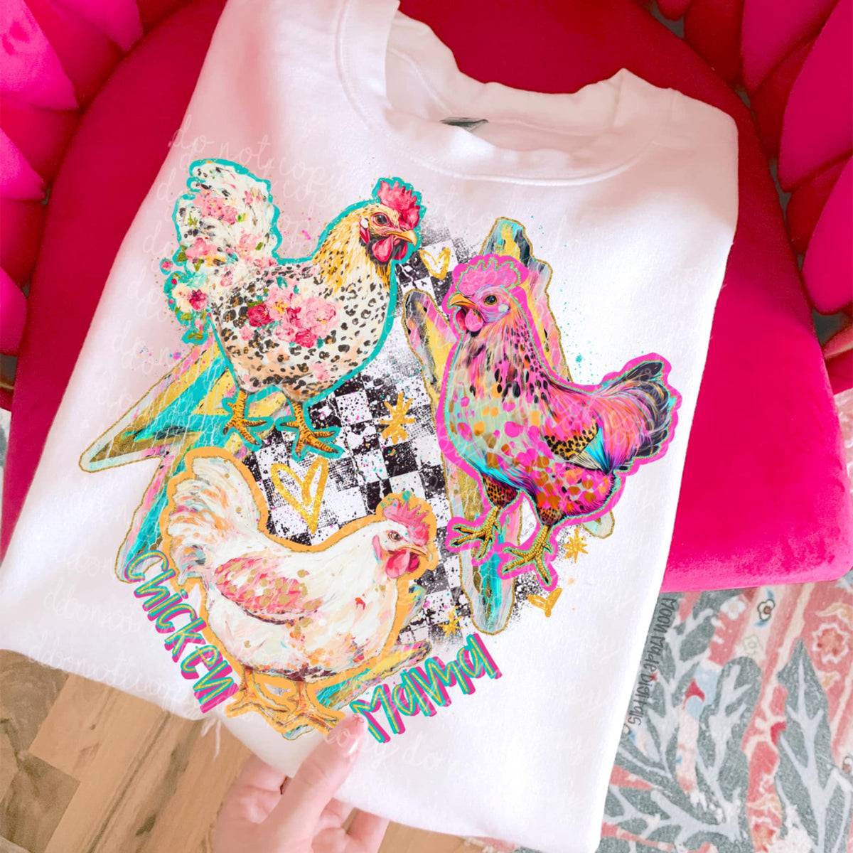 Chicken mama retro chickens (MMD) 96466 DTF transfer