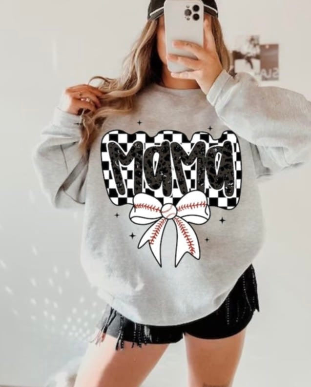 Mama baseball bow 87787 DTF transfer