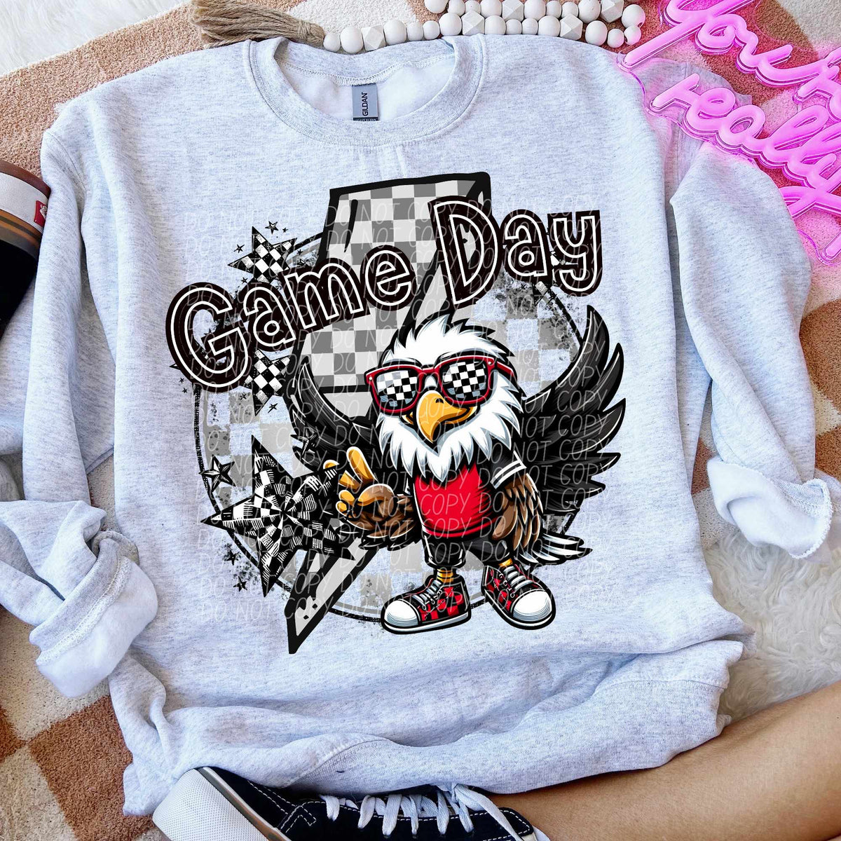Game day Eagle open wings lightning bolt (CITY) 52548 DTF transfer