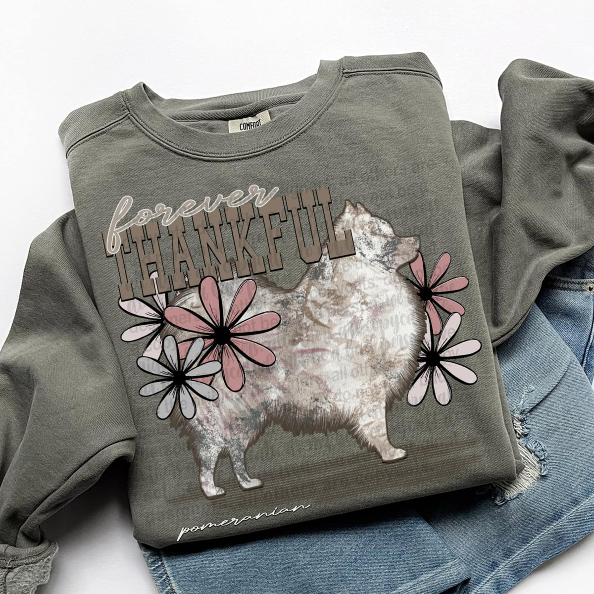 Forever Thankful Pomeranian (TTD) DTF transfer